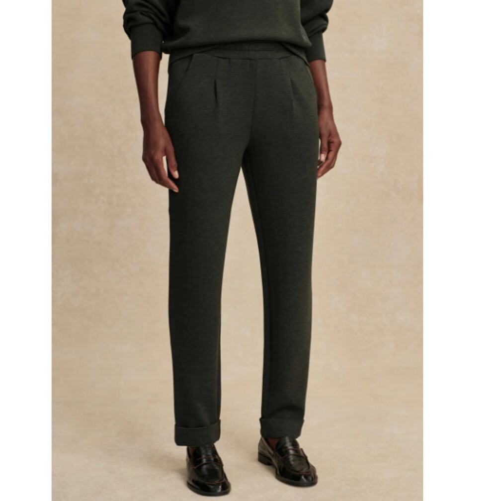 Varley Wide Leg Pants in Dark Olive Green